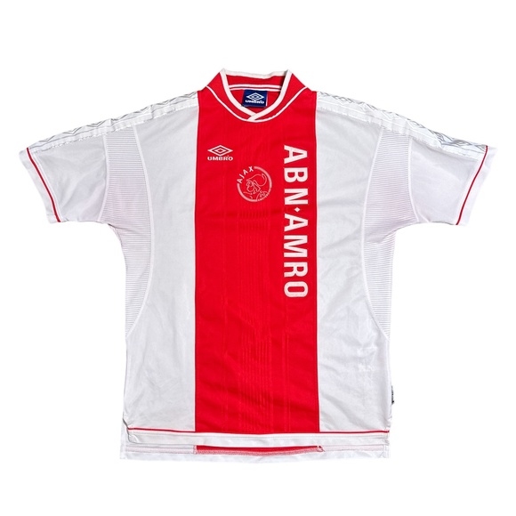 Vintage Umbro Ajax 1999 2000 Home White Red Soccer Jersey Mens XL - Picture 1 of 16